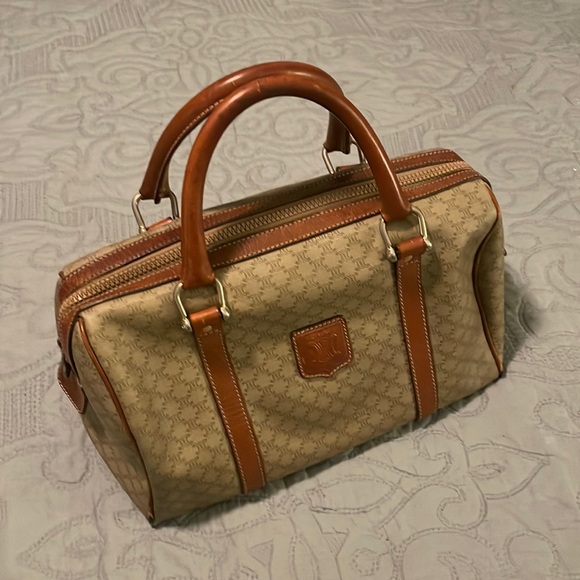 Celine Handbags - Celine Boston Tan Logo, Brown Leather Handbag
